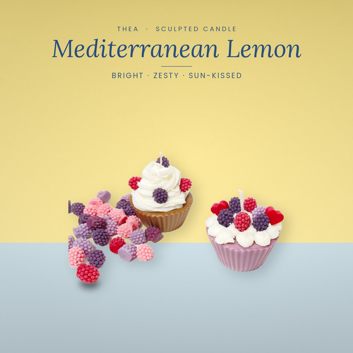 CUPCAKE (PACK OF 2) Mediterranean Lemon – Thea candle