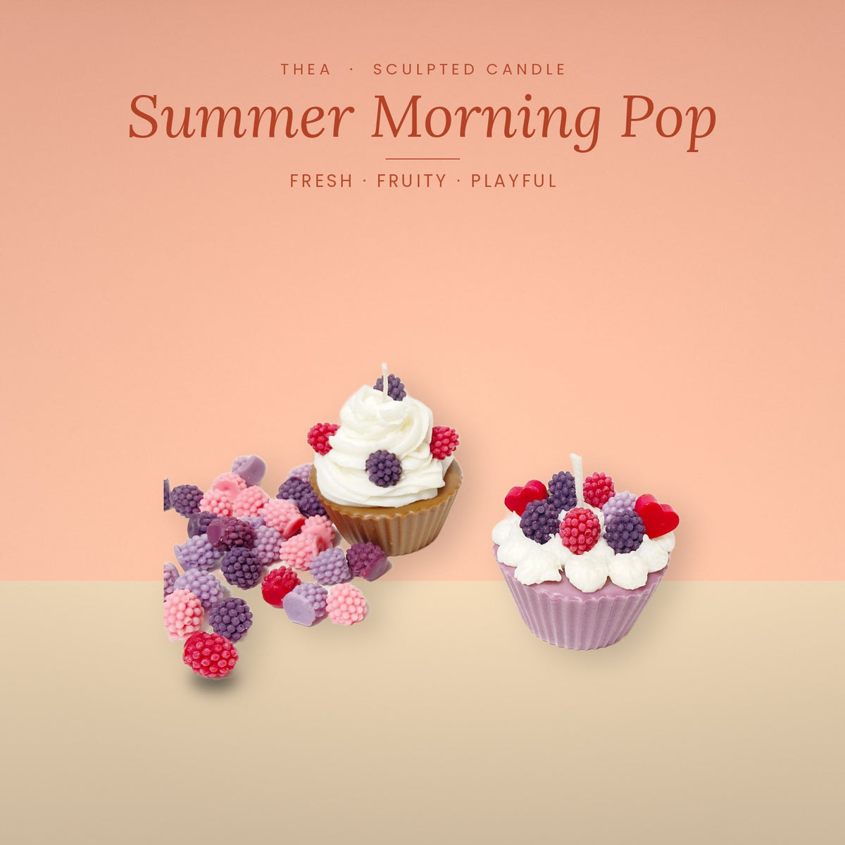 CUPCAKE (PACK OF 2) Summer Morning Pop – Thea candle