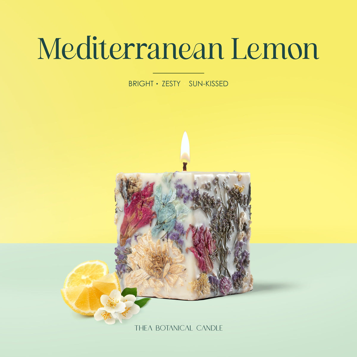 FLORA SQUARE Mediterranean Lemon botanical candle