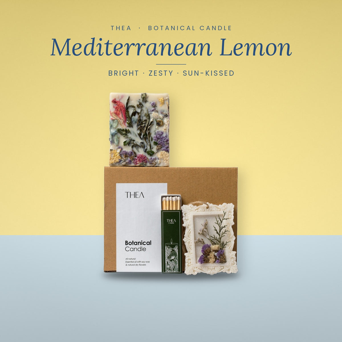 FLORA SQUARE Mediterranean Lemon – Thea candle