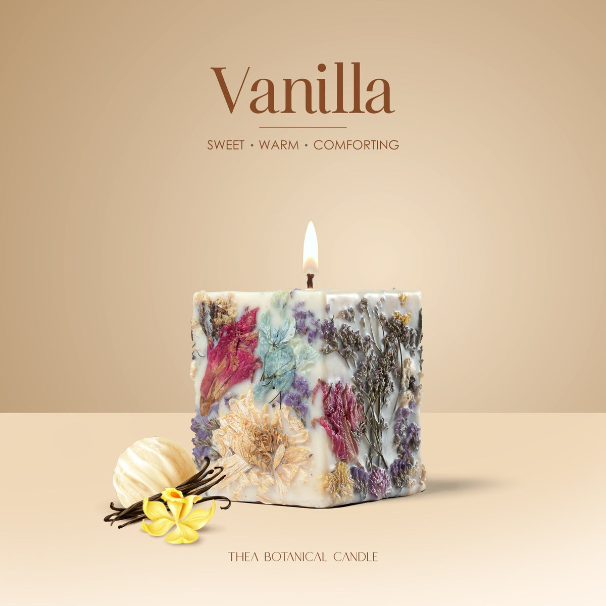 FLORA SQUARE Vanilla botanical candle